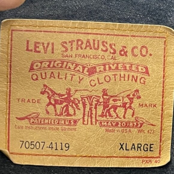 Levi's Vintage Denim Trucker Jacket 70507 Made in USA Black Tab - Picture 11 of 14